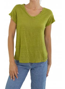 Maglia in lino con scollo a V